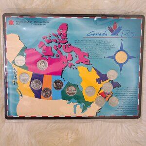 1992 Canada 125th Anniversary Quarter Set Complete 13-coin in Map Holder